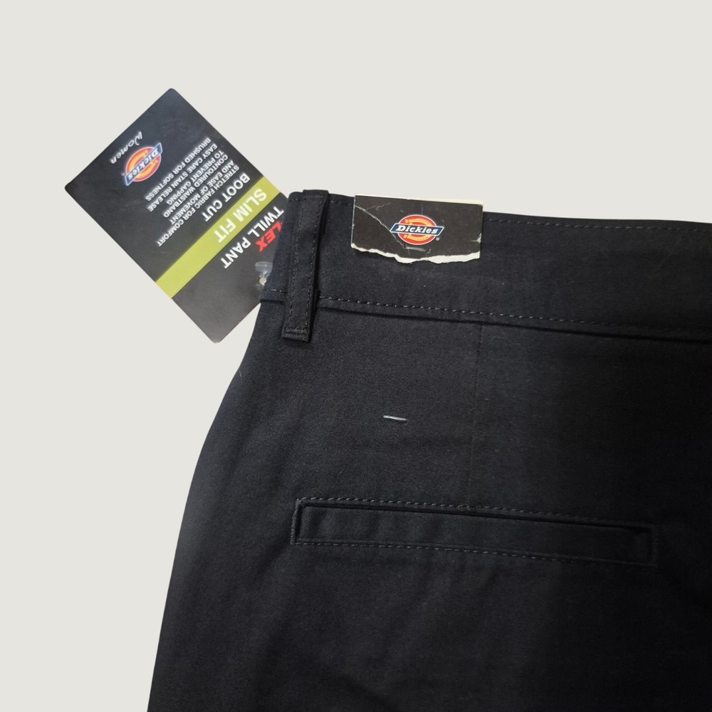 Dickies Flex Twill Pant Size 6R Slim Fit Boot Cut Cotton Blend Blk Workwear NWT - Picture 8 of 12